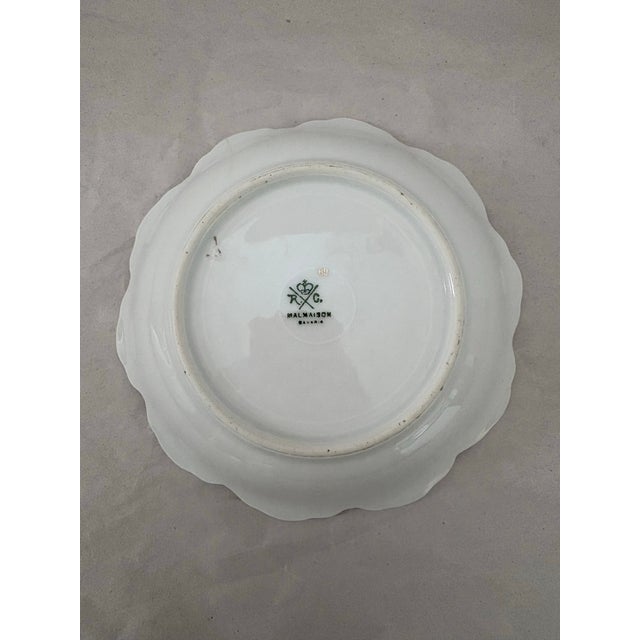 Early 20th Century Antique Bavarian Porcelain Butter Pats – Royal Crown Bavaria “Malmaison” – Hand Painted Rose Plates, C. 1900 Traditional Victorian - 4pcs For Sale - Image 5 of 8
