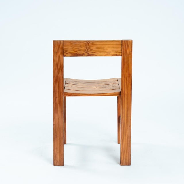 Brown Vintage Pine Dining Chairs with Visible Joints, 1960s, Set of 4 For Sale - Image 8 of 17