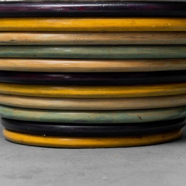 1960s Vintage Wood & Rattan Garden Armchair, 1960s For Sale - Image 5 of 11