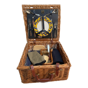 Vintage English Wicker Picnic Basket