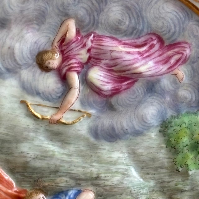 Mid-20th Century Italian Capodimonte Decorative Porcelain Plate For Sale - Image 11 of 14