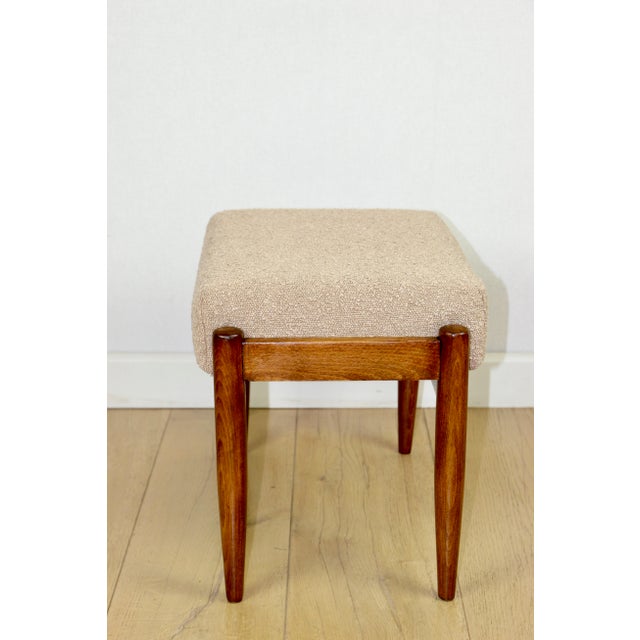 Edmund Homa Stool in Boucle, 1970s For Sale - Image 6 of 9