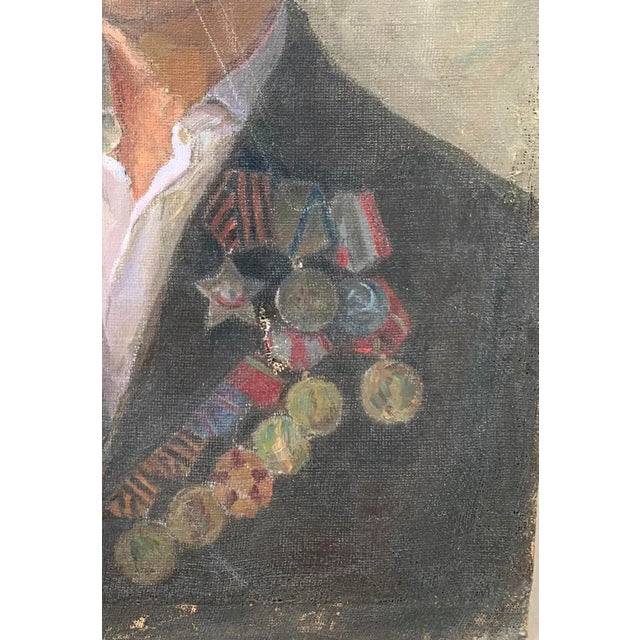 1980s Ukrainian Portrait Oil Painting, Sokolovsky, 1983 88,5-61,5 For Sale - Image 6 of 6
