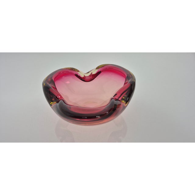 Pink and Yellow Murano Glass Ashtray, Italy, 1960s For Sale - Image 3 of 13
