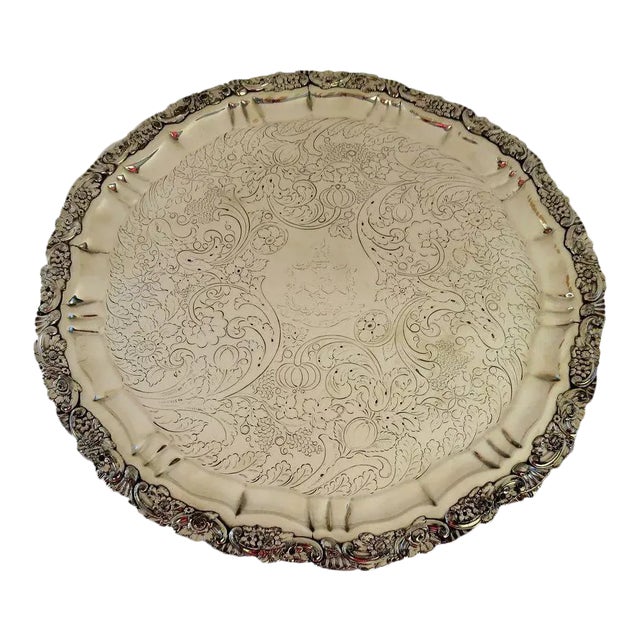 sheffield Tray with Family Crest For Sale