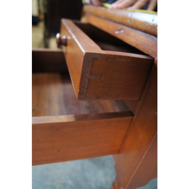 Antique 19th Century Early American Primitive Cherry Accent Table Nightstand For Sale - Image 9 of 12