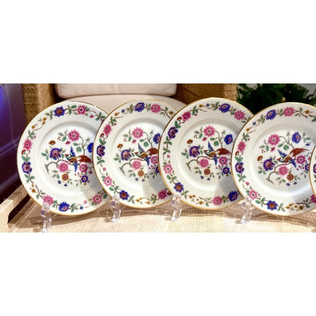 Limoges, France Limoges France Bird of Paradise Appetizer / Dessert Plates, Guerin - Set of 6 For Sale - Image 4 of 7