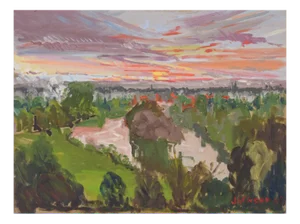 Jackon, Sunset, Richmond Terrace, 21st Century, Oil on Board