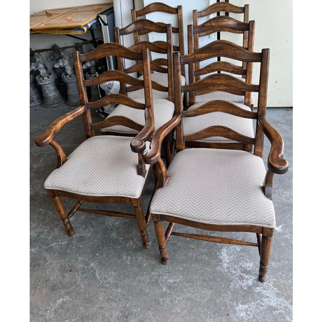 Guy Chaddock English Parquet Dining Table With 6 Chairs For Sale - Image 10 of 12