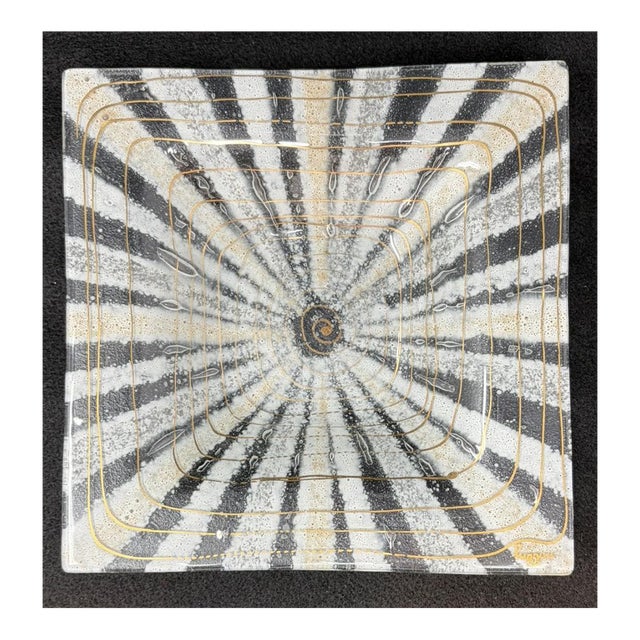 Higgins Art Glass Square Dish For Sale
