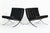 Mid-Century Modern Pair Mid Century Black Leather Barcelona Chairs by Mies Van Der Rohe for Knoll, 1977 For Sale - Image 3 of 17