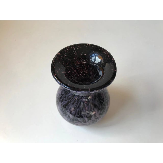 Vintage Black and Purple Spatter Murano Glass Vase from Murano, 1960s For Sale - Image 6 of 10