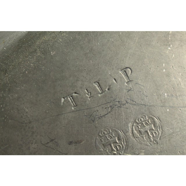 Metal 18th C. Georgian Large Pewter Plate Charger 11.75" Crowned Hallmarks For Sale - Image 7 of 8