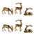 Decorative Gold Reindeer Set, Set of 6 For Sale