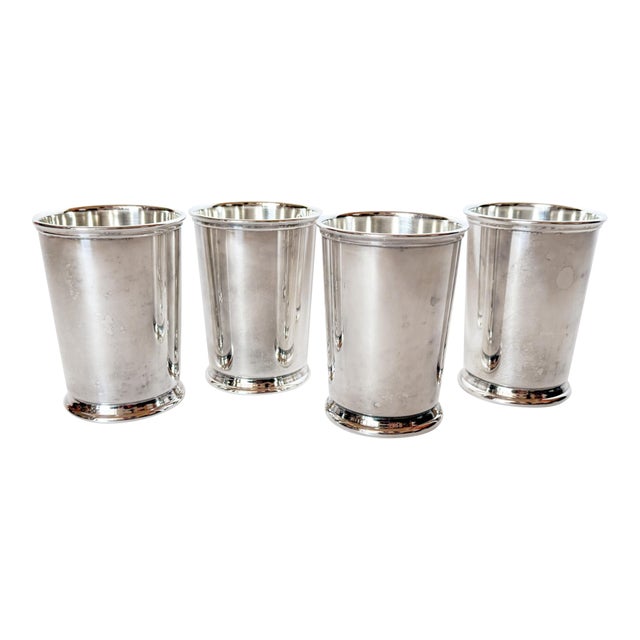 Vintage Silver Plated Mint Julep Cups, Reed & Barton, Set of 4 For Sale