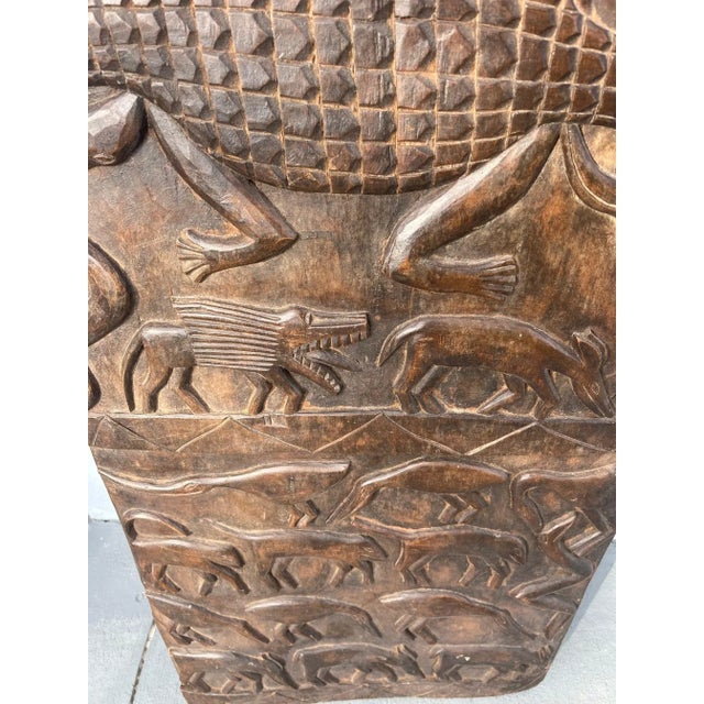 African African Hand Carved Dogon Granary Door. For Sale - Image 3 of 12