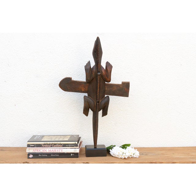 Large Carved Dogon Crocodile Door Guardian For Sale - Image 10 of 10