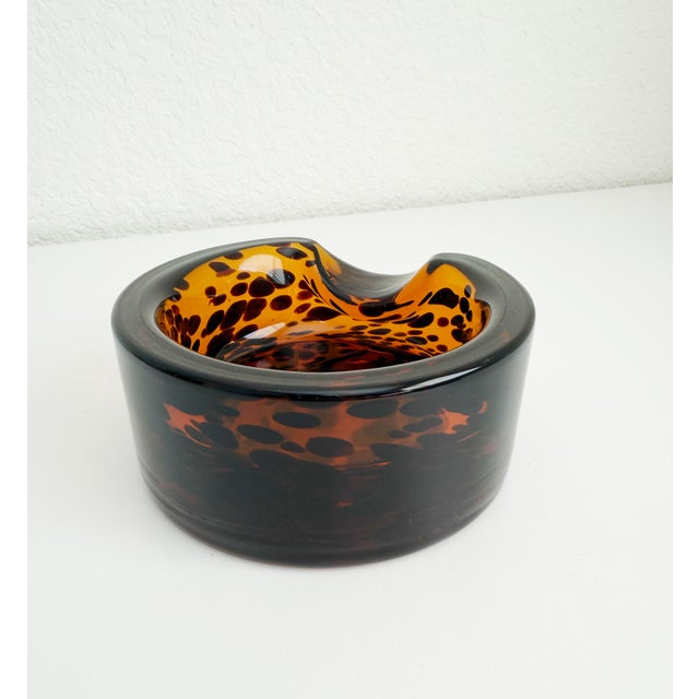Mid-Century Modern 1960s Murano Style Tortoise Glass Ashtray Catchall For Sale - Image 3 of 13