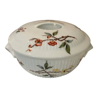 Vintage Royal Worcester Covered Floral Porcelain Casserole Tureen, England For Sale