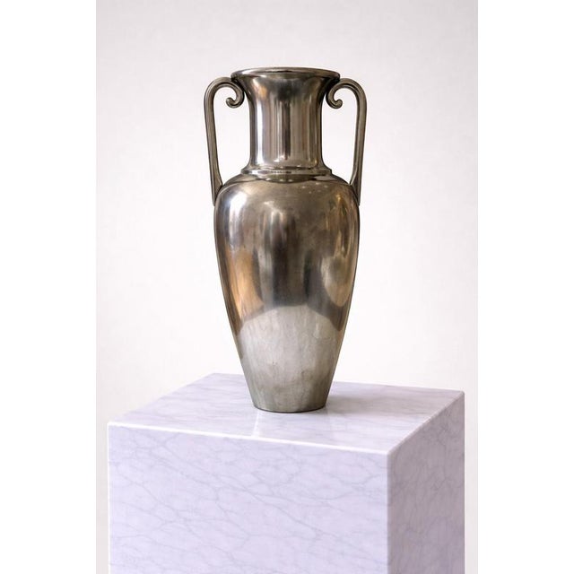 1930s Swedish Art Deco Pewter Amphora Vase attributed to Svenskt Tenn, 1930s For Sale - Image 5 of 8