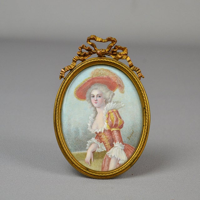 Darcet, Portrait Miniature of a Lady from the Rococo Period, 1800s, Painting, Framed For Sale - Image 10 of 11