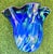 Large Blue Swirl Ruffled Handkerchief Art Glass Vase | Studio Glass Fazzoletto 15"h Artist Signed For Sale - Image 16 of 18