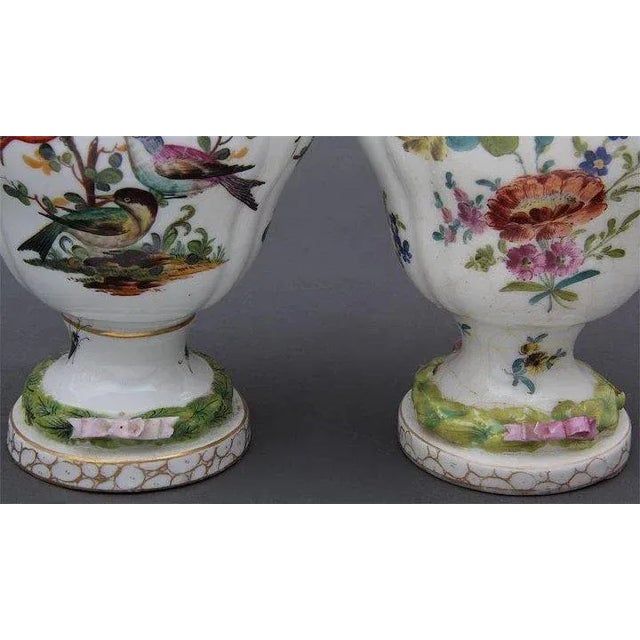 18th Century German Porcelain Pot Pourri Urn Vase Jars & Covers - a Pair For Sale In New York - Image 6 of 11