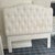 Custom queen size upholstered headboard, designer is known as this was custom piece. Elevated Chenille fabric in white/off...