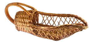Vintage Hand Woven Wicker Wine Bottle Caddy Holder
