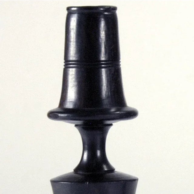 Mid-Century Ebony Rosewood Candleholders, Set of 2 For Sale - Image 6 of 10