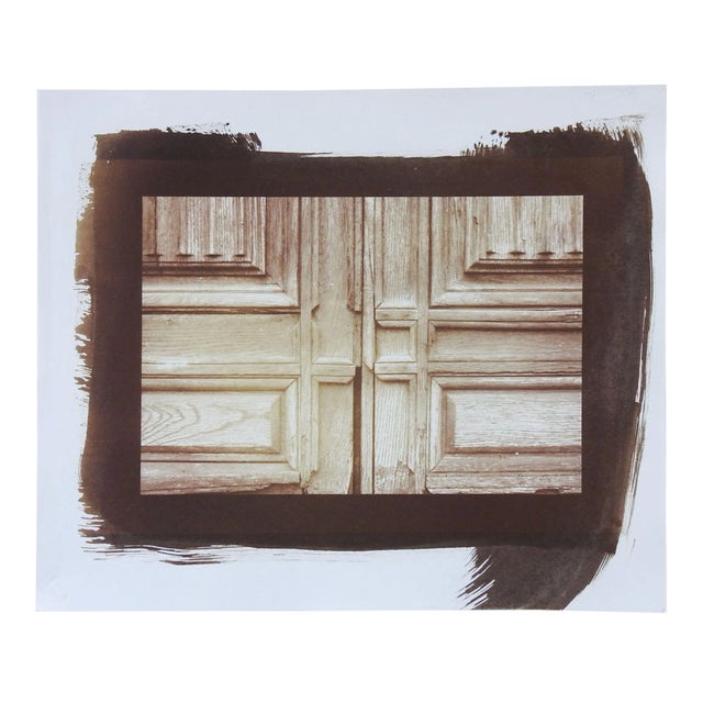 Vintage Cyanotype Door Detail Old Building Photograph For Sale