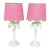 1970s Palm Beach Regency White Palm Tree Table Lamps With Custom Scalloped Shades - A Pair Newly Painted For Sale