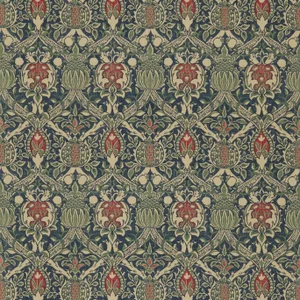 Morris & Co Granada Fabric in Indigo/Red