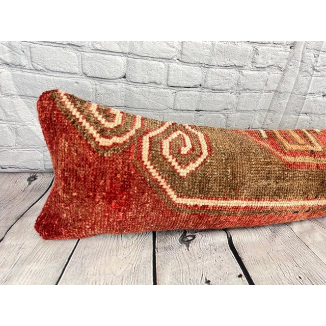 12 x 46 Lumbar Rug Pillow Aegean Cozy Turkish Pillow Cushion Cover For Sale In Houston - Image 6 of 7