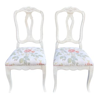 2000s Ethan Allen Country French Birch Dining Chairs - a Pair (B) (26-6202 Brittany) For Sale