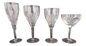 Crystal Drinking Glasses attributed to Val Saint Lambert, France, 1960s, Set of 2