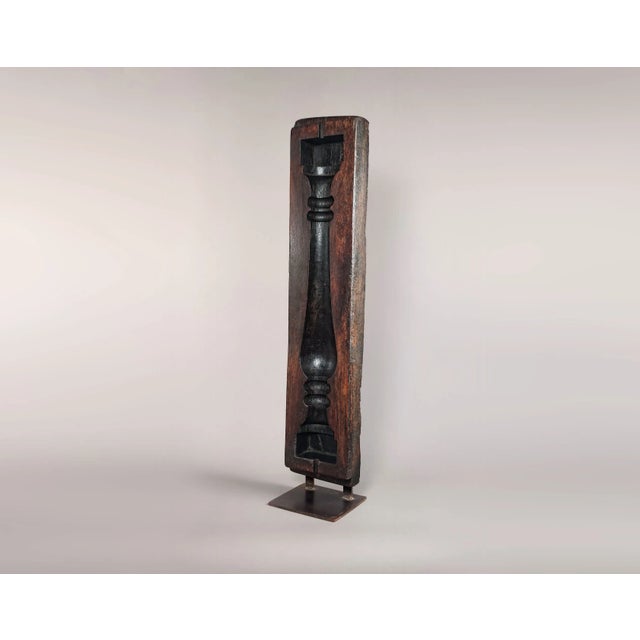 Industrial Carved Hardwood Baluster Mould Sculpture & Stand, 1950s For Sale - Image 4 of 4