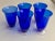 1930s Cobalt Blue Hand Blown Parfait/Water Glasses - Set of 5 For Sale - Image 4 of 4