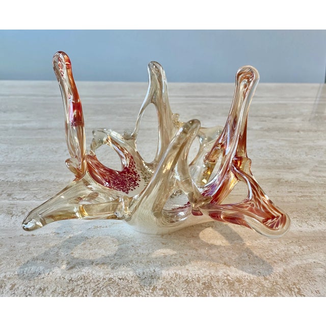 Murano Red & Gold Speckled Catch All Dish For Sale - Image 12 of 12