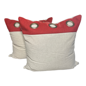 Pair of Eastern Accents Kanzan Crimson Insert With Grommets