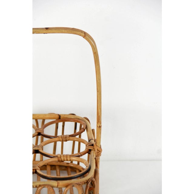 Vintage Bamboo Bottle Rack by Alfredo, Italy, 1970s For Sale - Image 4 of 8