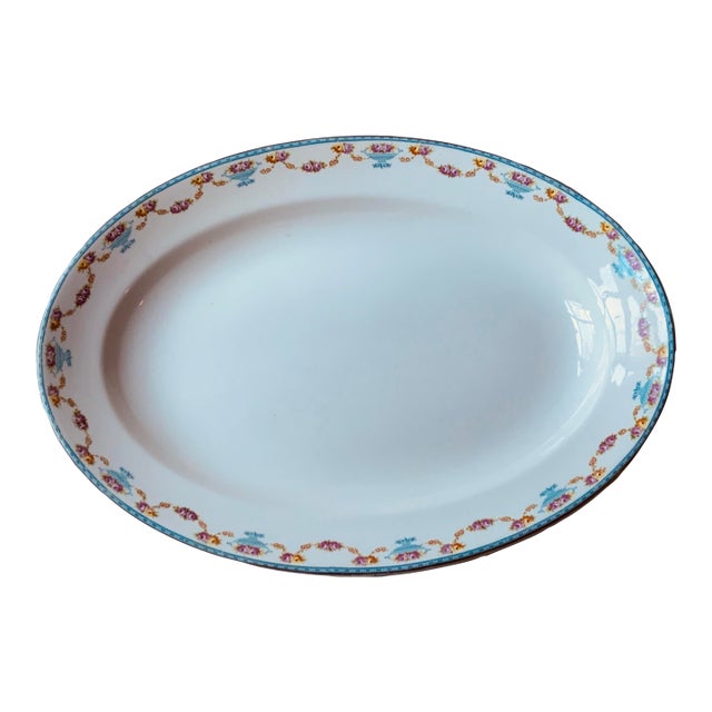 1930s Grindley & Co "The Royston" Bone China Meat Platter – Vermont Estate Find For Sale