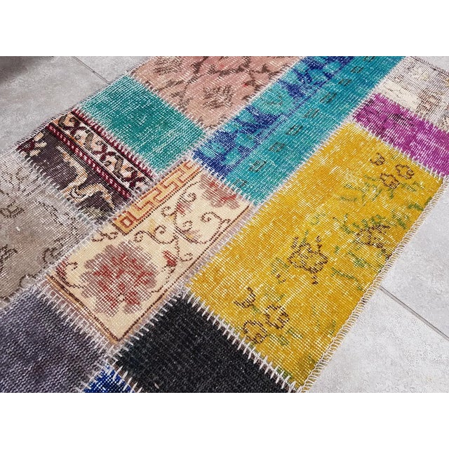 Vintage Anatolian Wool Runner Carpet For Sale - Image 4 of 10