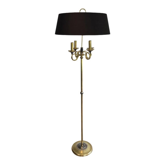 Neoclassical Silver Plated and Brass Floor Lamp in the Style of Maison Charles For Sale