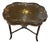Antique Floral Tole Tray Table For Sale