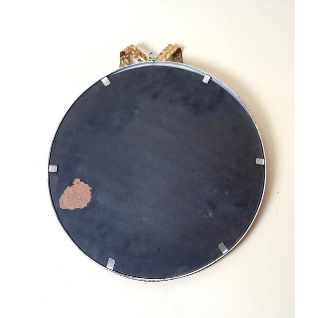 Italian Hollywood Regency Round Gilt Bow Wall Mirror, 1960 For Sale - Image 6 of 10