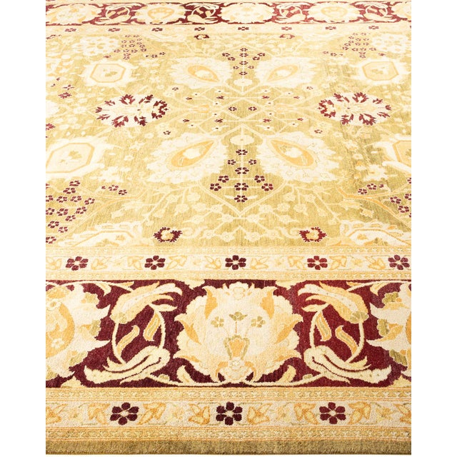 Solo Rugs Eclectic, One-of-a-Kind Hand-Knotted Area Rug - Green, 9' 0" x 12' 4" For Sale - Image 4 of 8