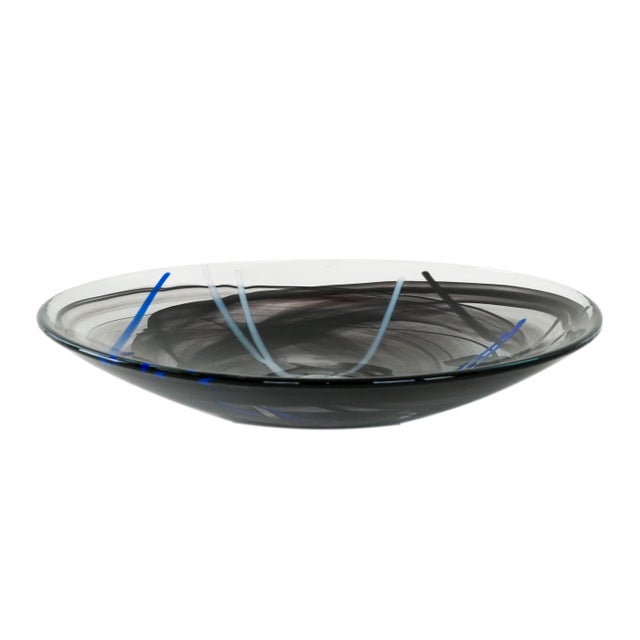 Black Swedish Glass Contrast Platter by Anna Ehrner for Kosta Boda, 1980s For Sale - Image 8 of 8