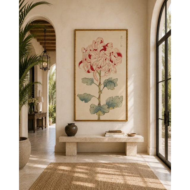 Paper Asian Spider Mum by Hasegawa, Vintage Japanese Botanical Art Print, 36" X 54" For Sale - Image 7 of 9