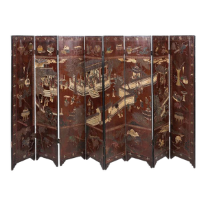 An Eight Panel Coromandel Lacquer Screen